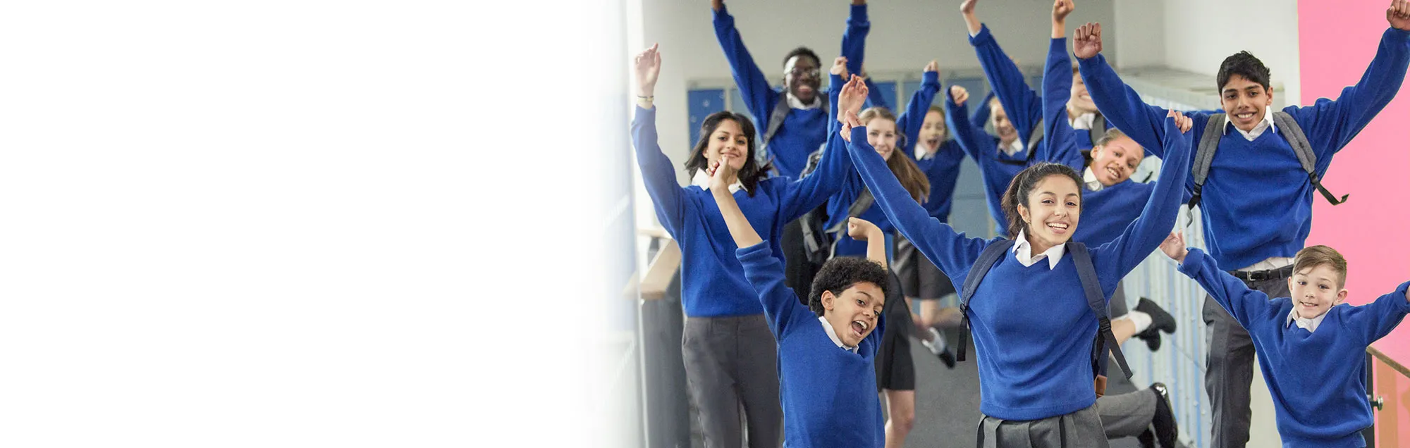 Raising NZ effect Scores Banner Students Jumping happy