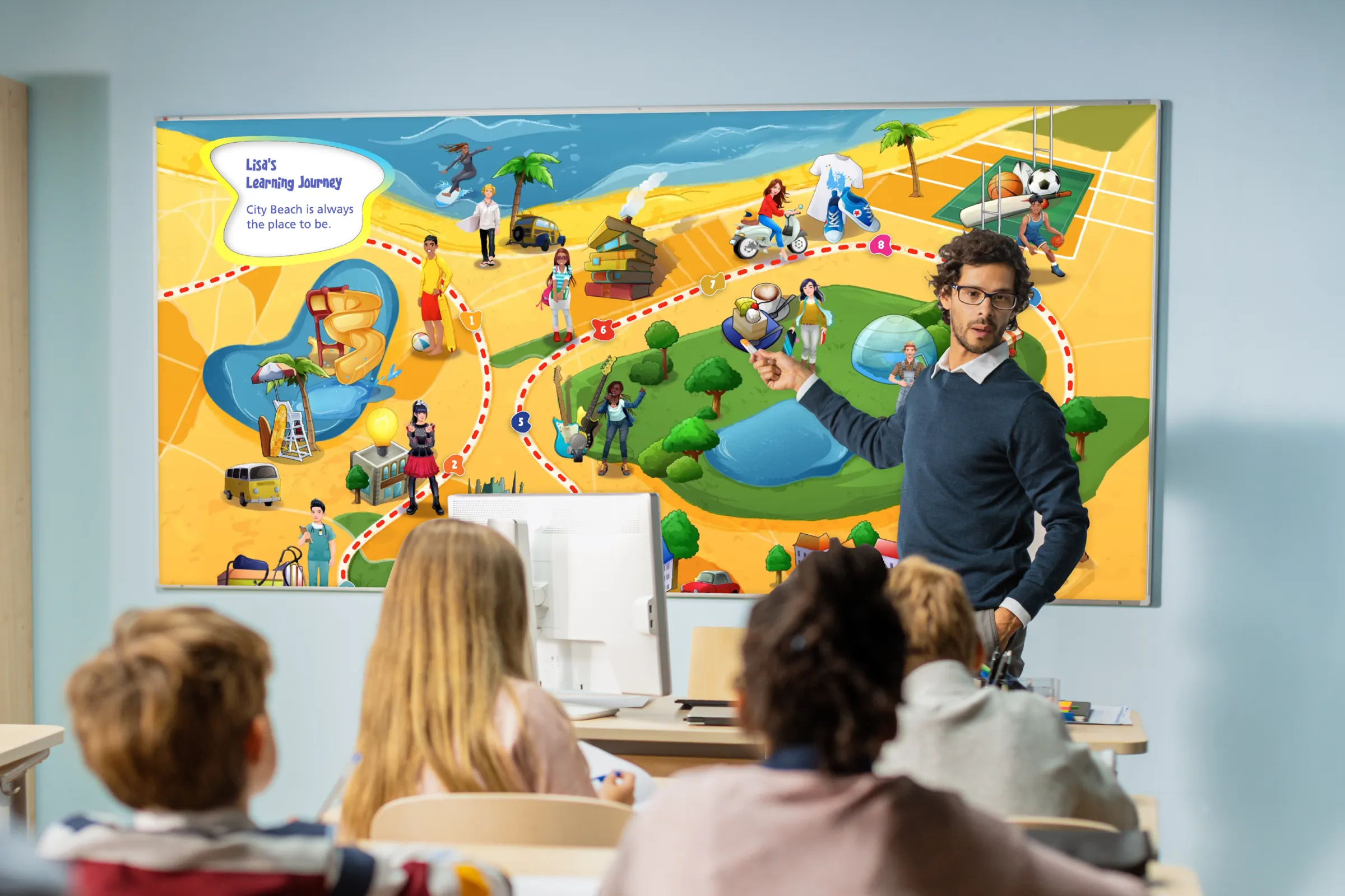 Home page Web banner Teacher showcasing learning journey