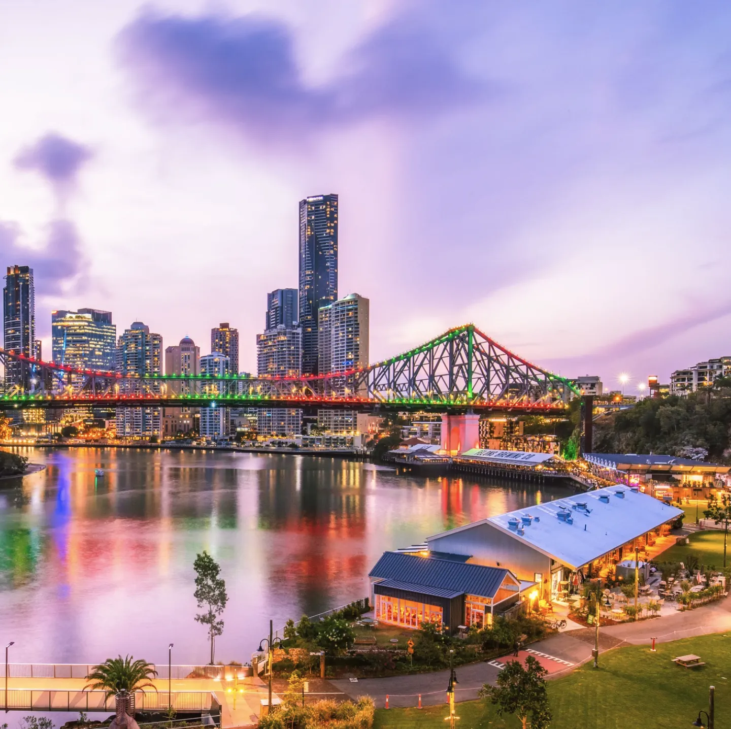 View of Brisbane's Story Bridge from the Rivershed at Howard Smith Wharves